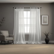 Tab Top White Linen Sheer