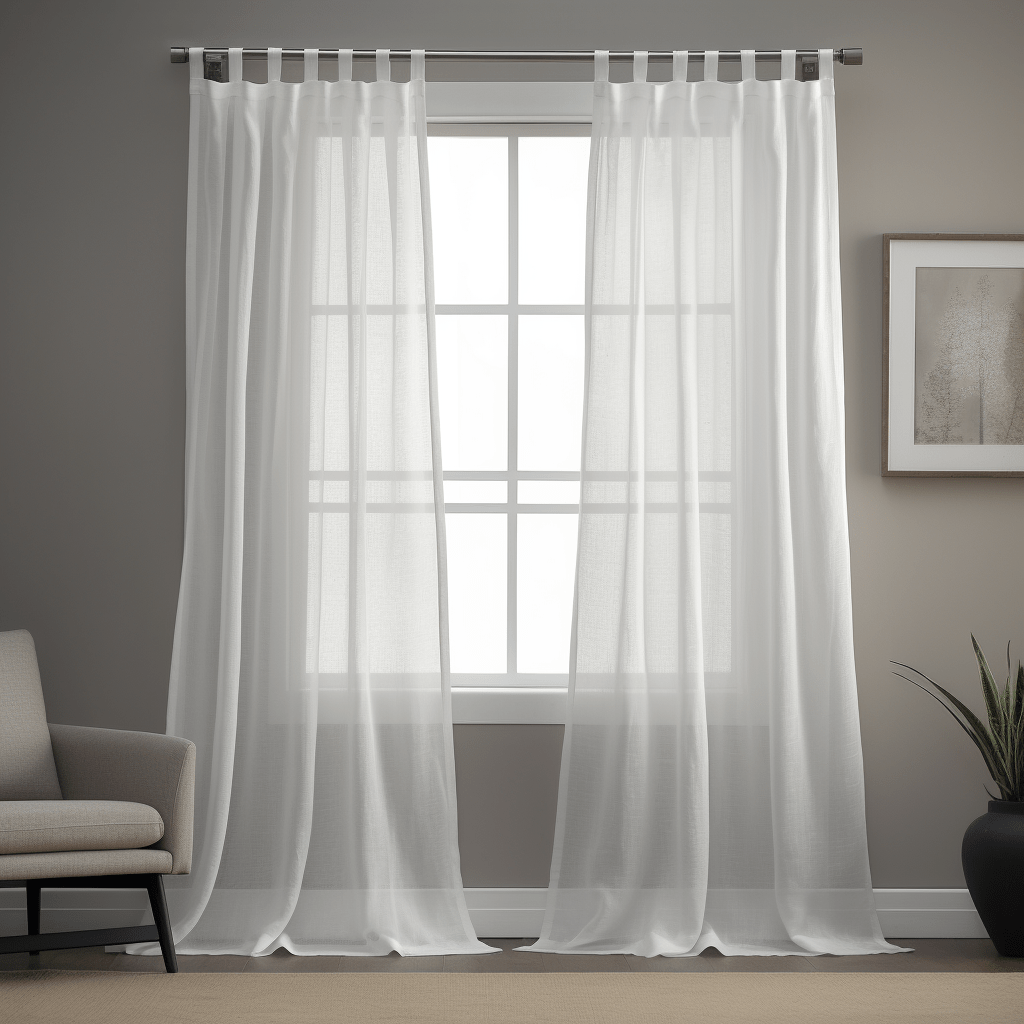 Tab Top White Linen Sheer