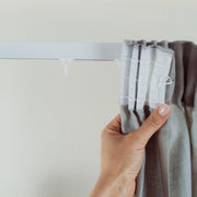 Linen Curtain for Ceiling Track - Unlined Curtain Panels - White, Natural, Grey Colors