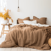 Brown Linen Duvet Cover