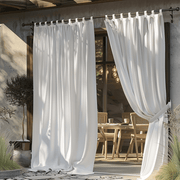 Outdoor Waterproof and Windproof Curtain With Velcro Tabs - Hook-and Loop Tabs Easy Installation