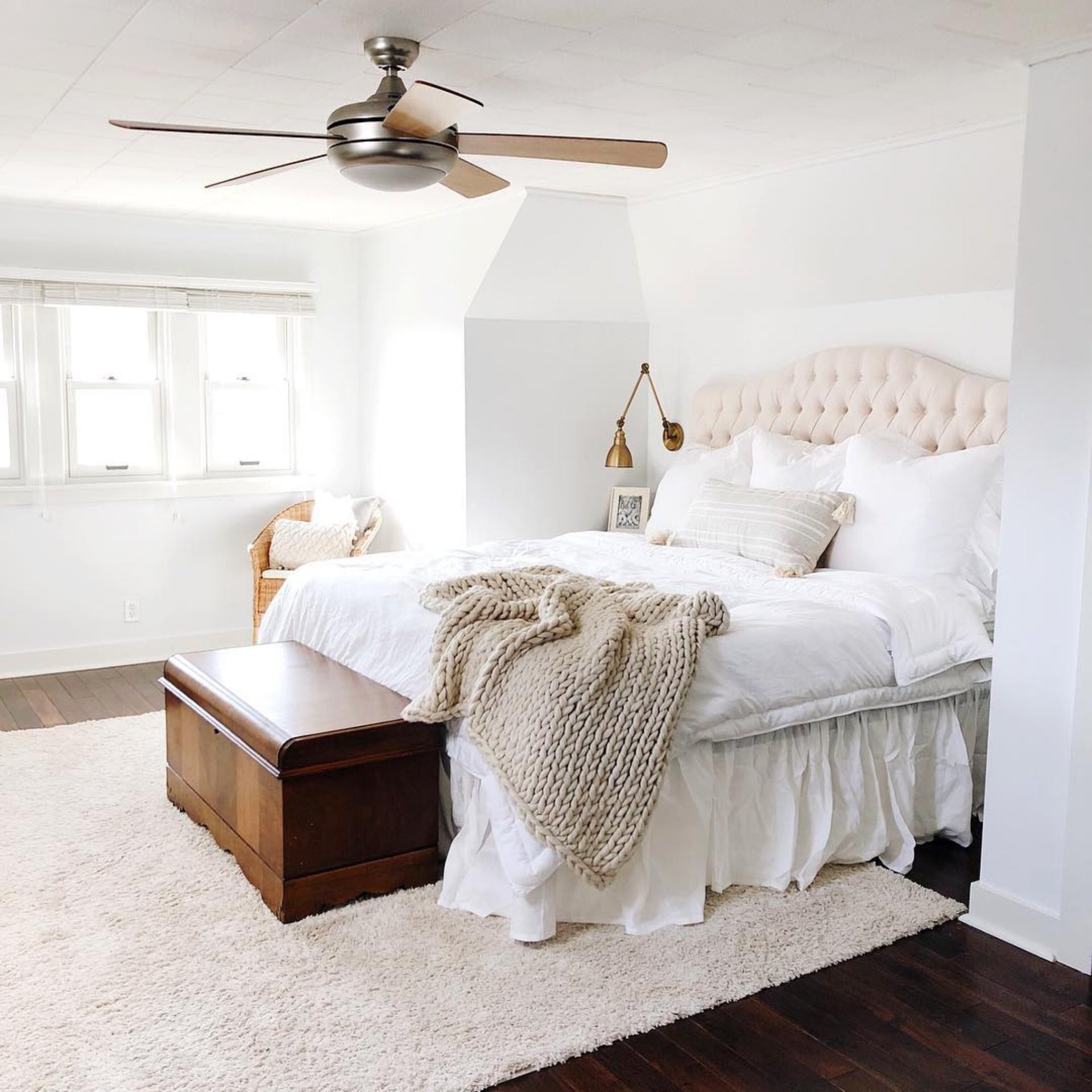White Linen Bed Skirt