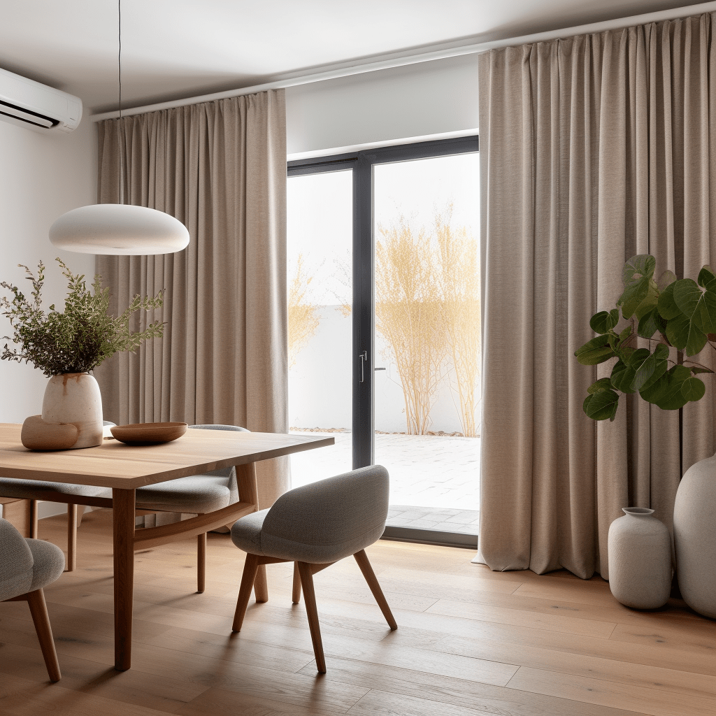 Blackout Linen Curtains, Color: Natural