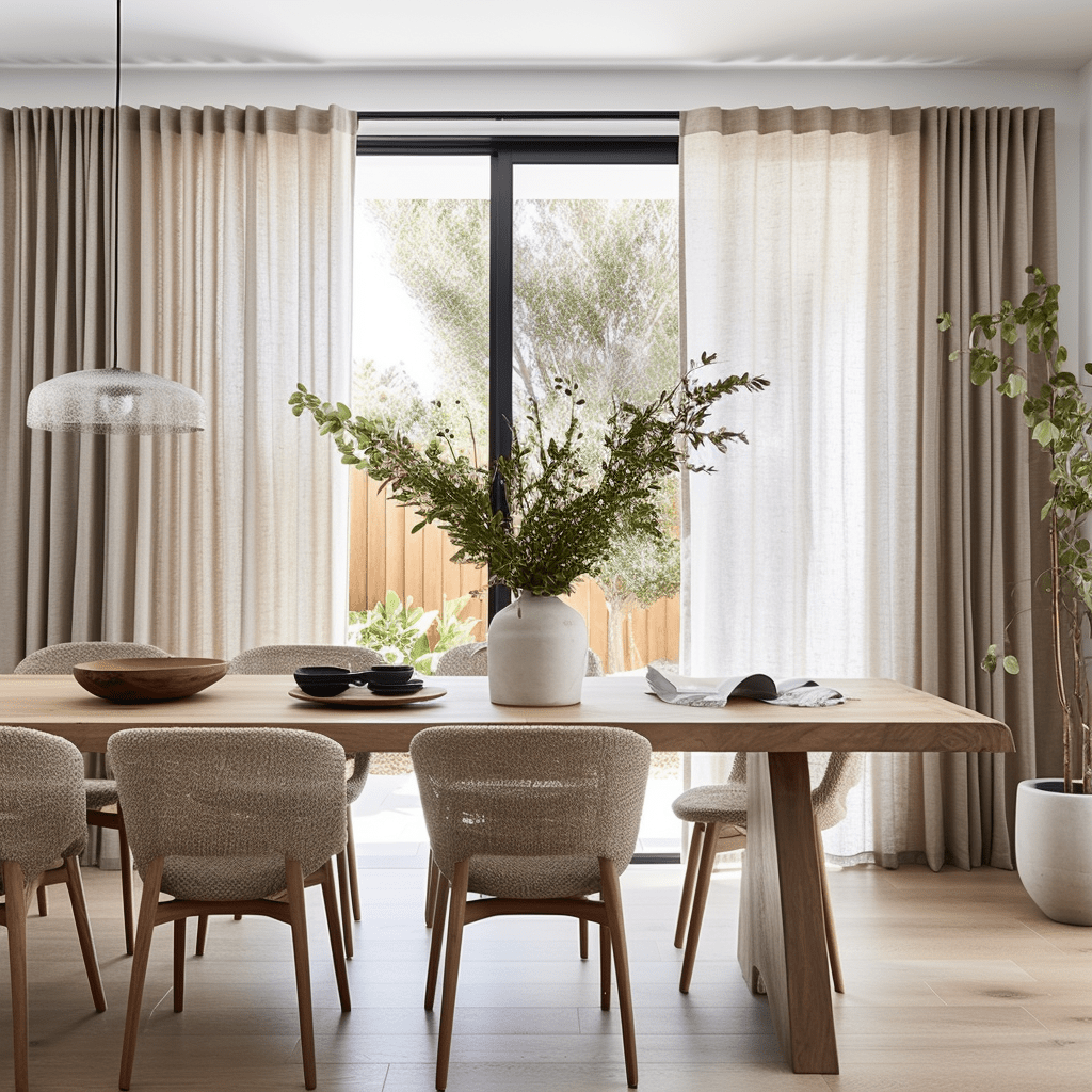 Back Tabs Linen Curtain, Color: Natural