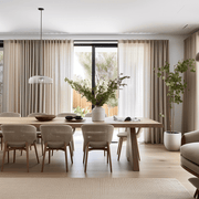 Back Tabs Linen Curtain, Color: Natural