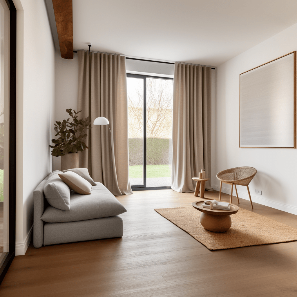 Linen Blackout Curtains, Color: Natural