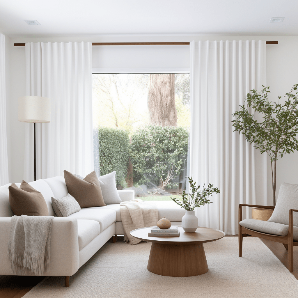 Blackout Linen Curtains, Color: White