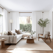 Blackout Linen Curtains, Color: White
