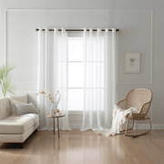 Grommets White Linen Sheer