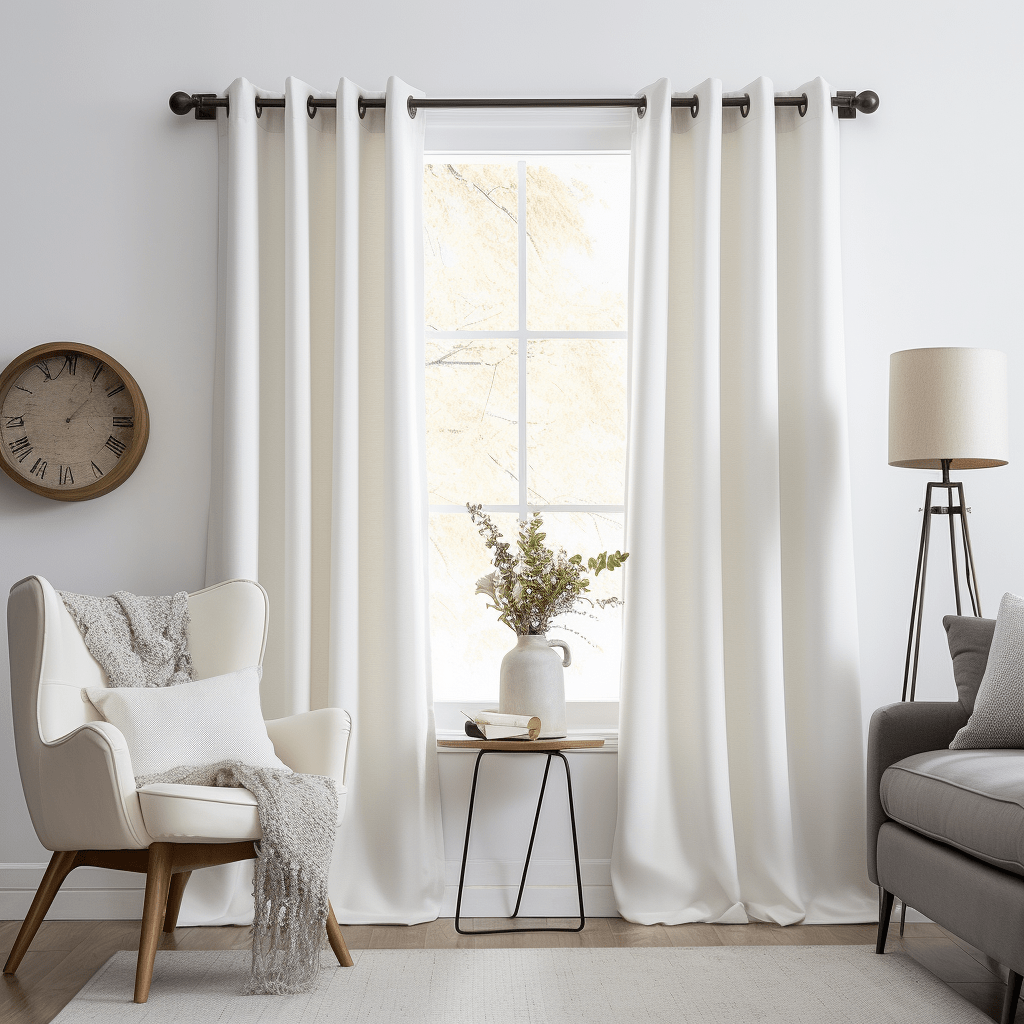 Blackout Linen Curtains, Color: White