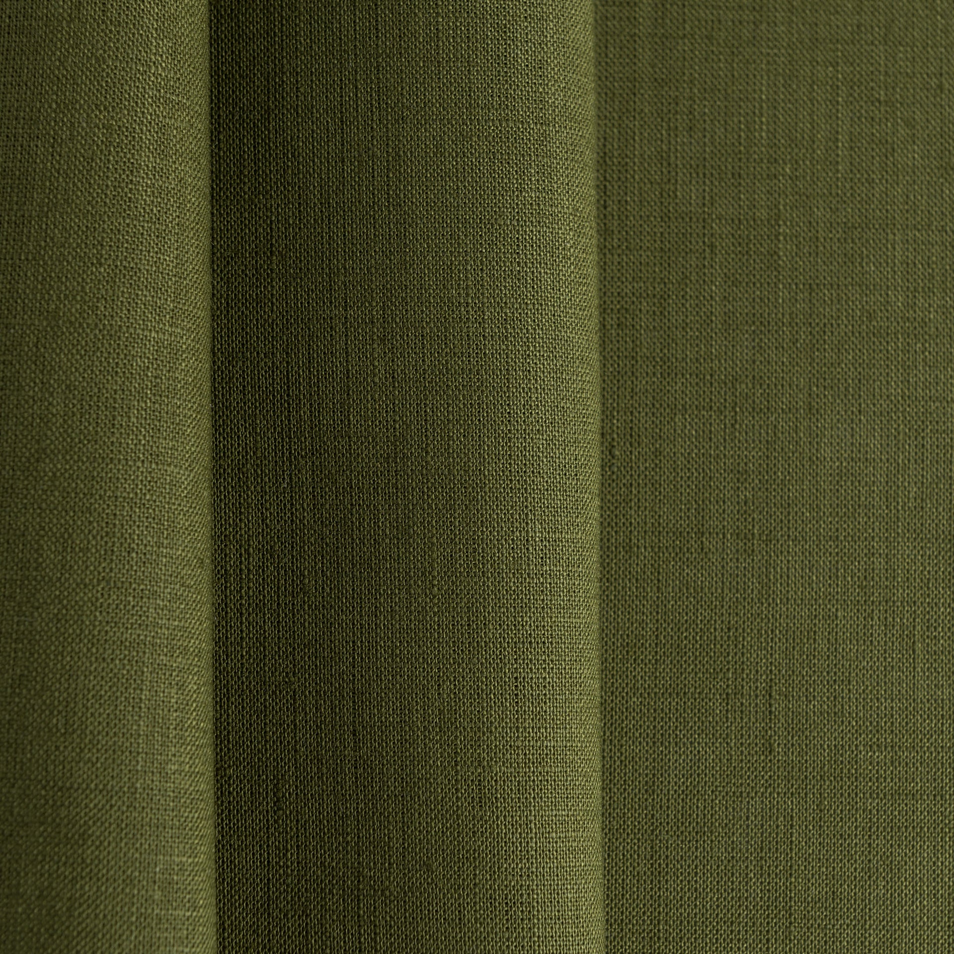 Moss Green Linen Fabric by the Yard - 100% French Natural - Width 52”