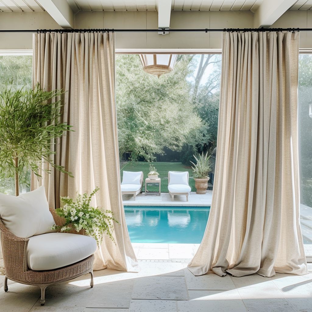 Custom Outdoor Linen Curtains