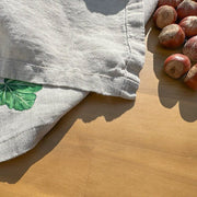 Linen Tea Towel with Pumpkin Print