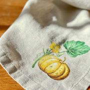 Linen Tea Towel with Pumpkin Print
