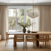 S-fold Linen Curtain, Color: Natural