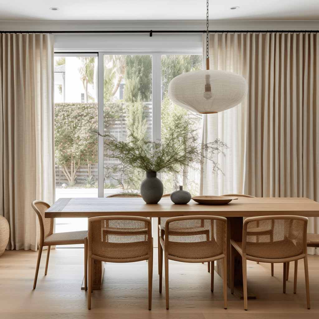 S-fold Linen Curtain, Color: Natural