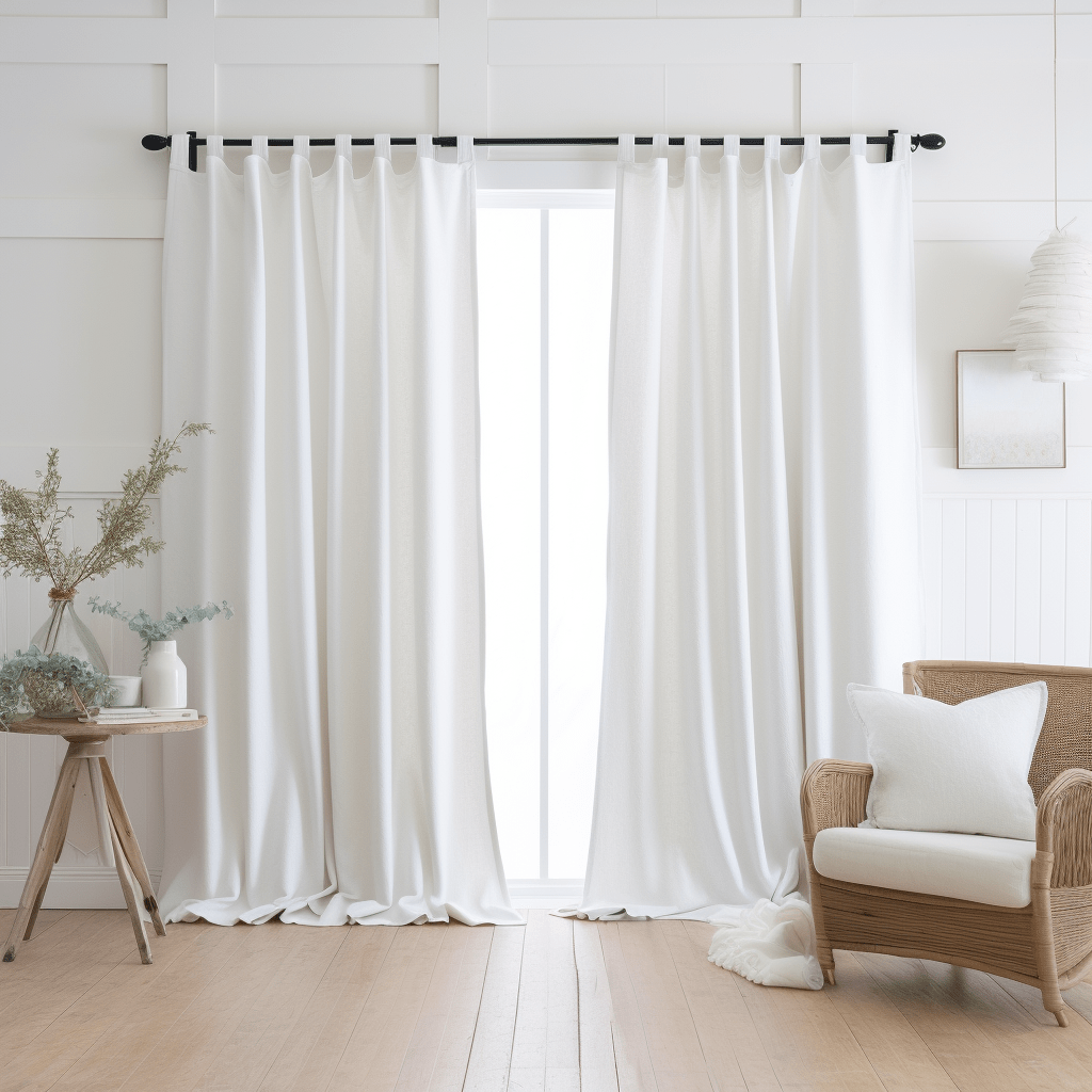 Blackout Linen Curtain, Color: White