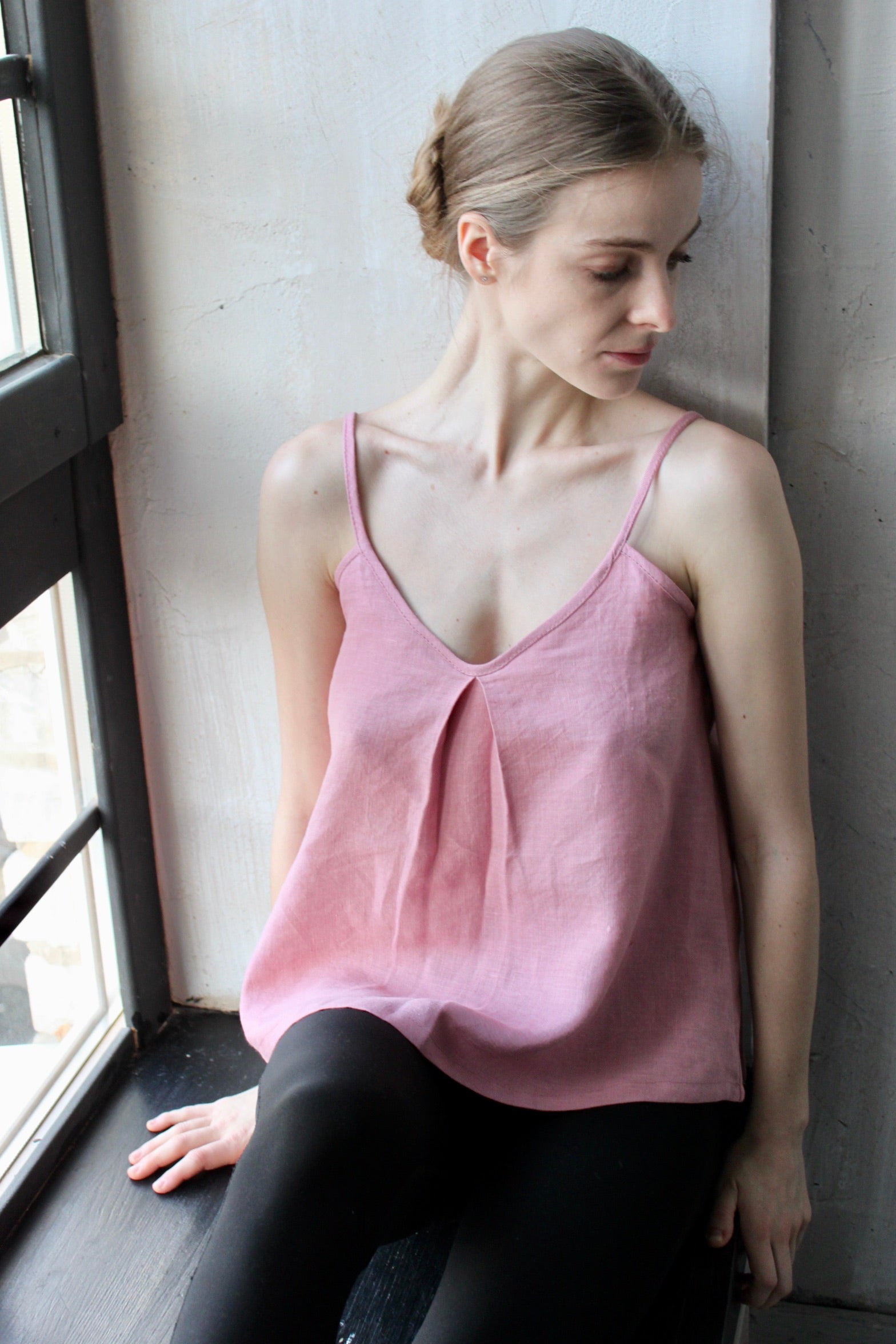 Linen Tank Top - Relaxed Linen Loungewear - Pink White Blue and More colors