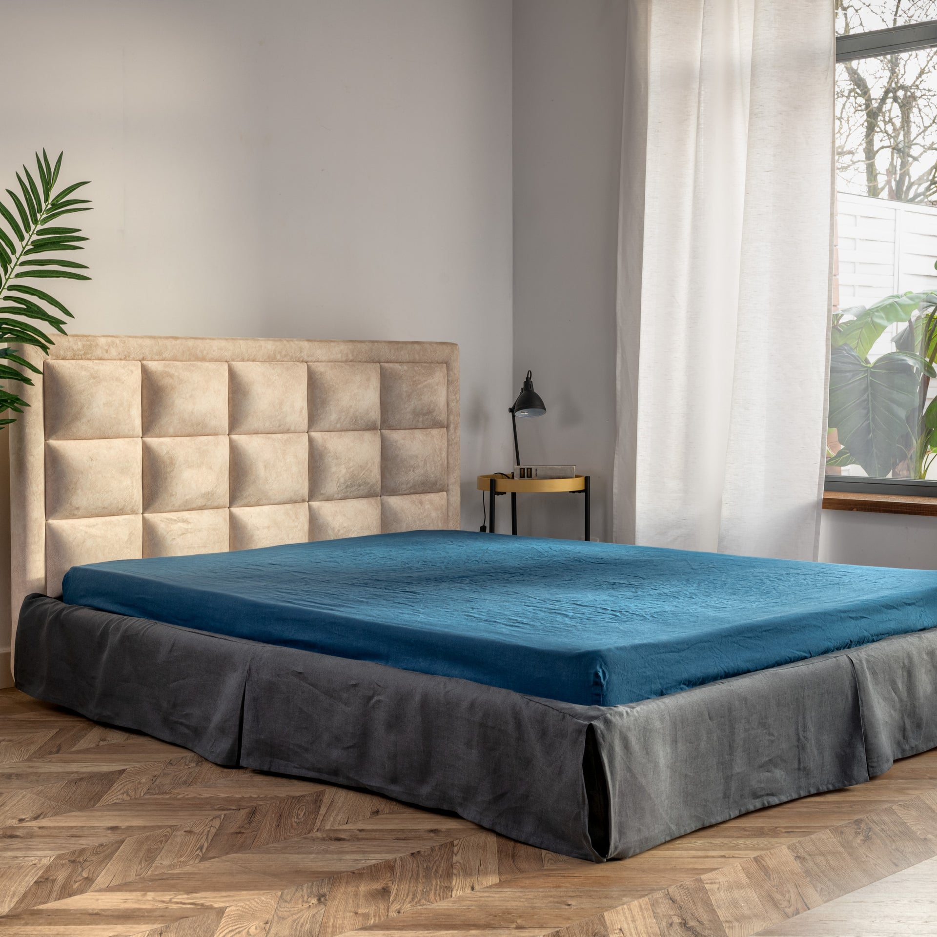 Blue Linen Bed Sheets