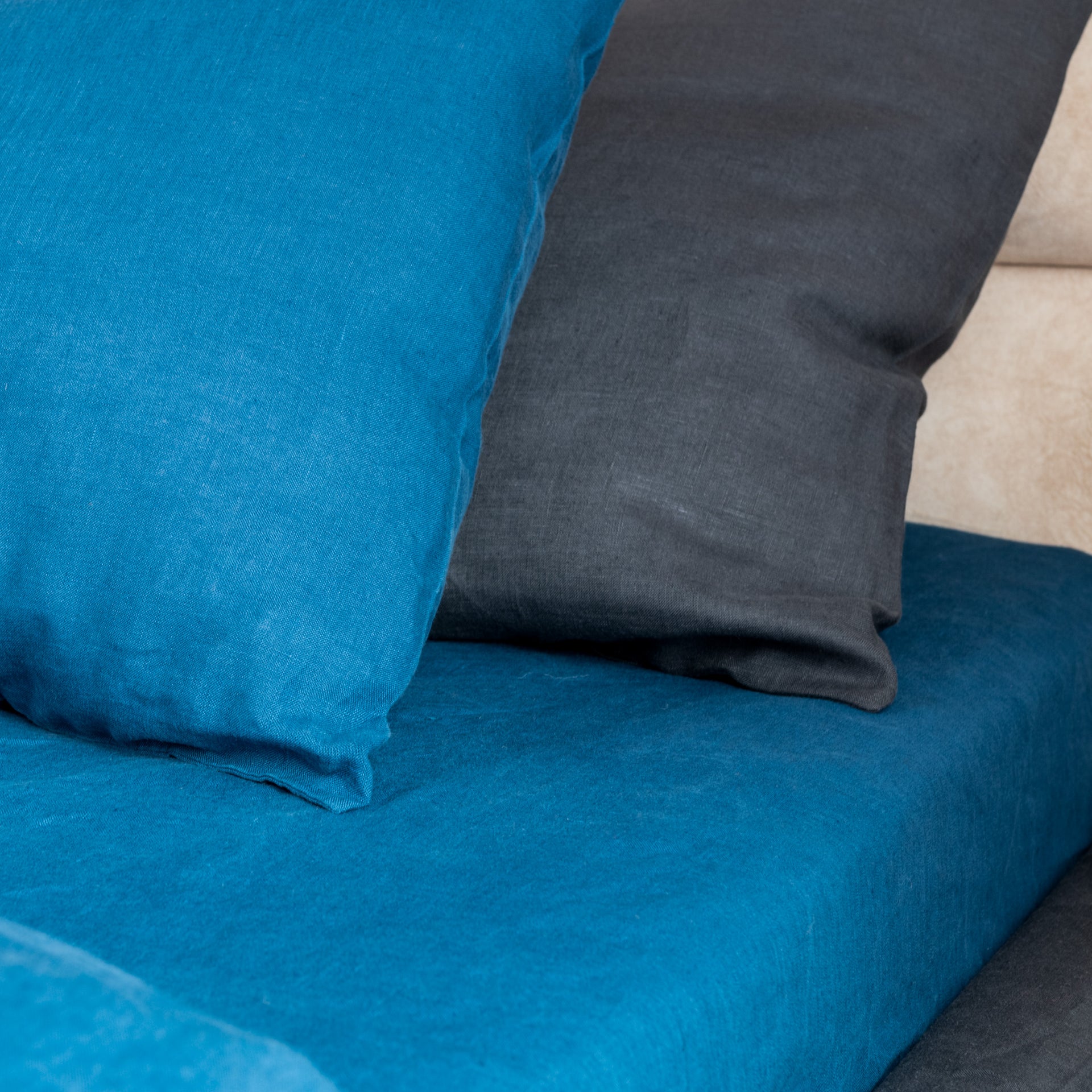 Blue Linen Flat Sheet