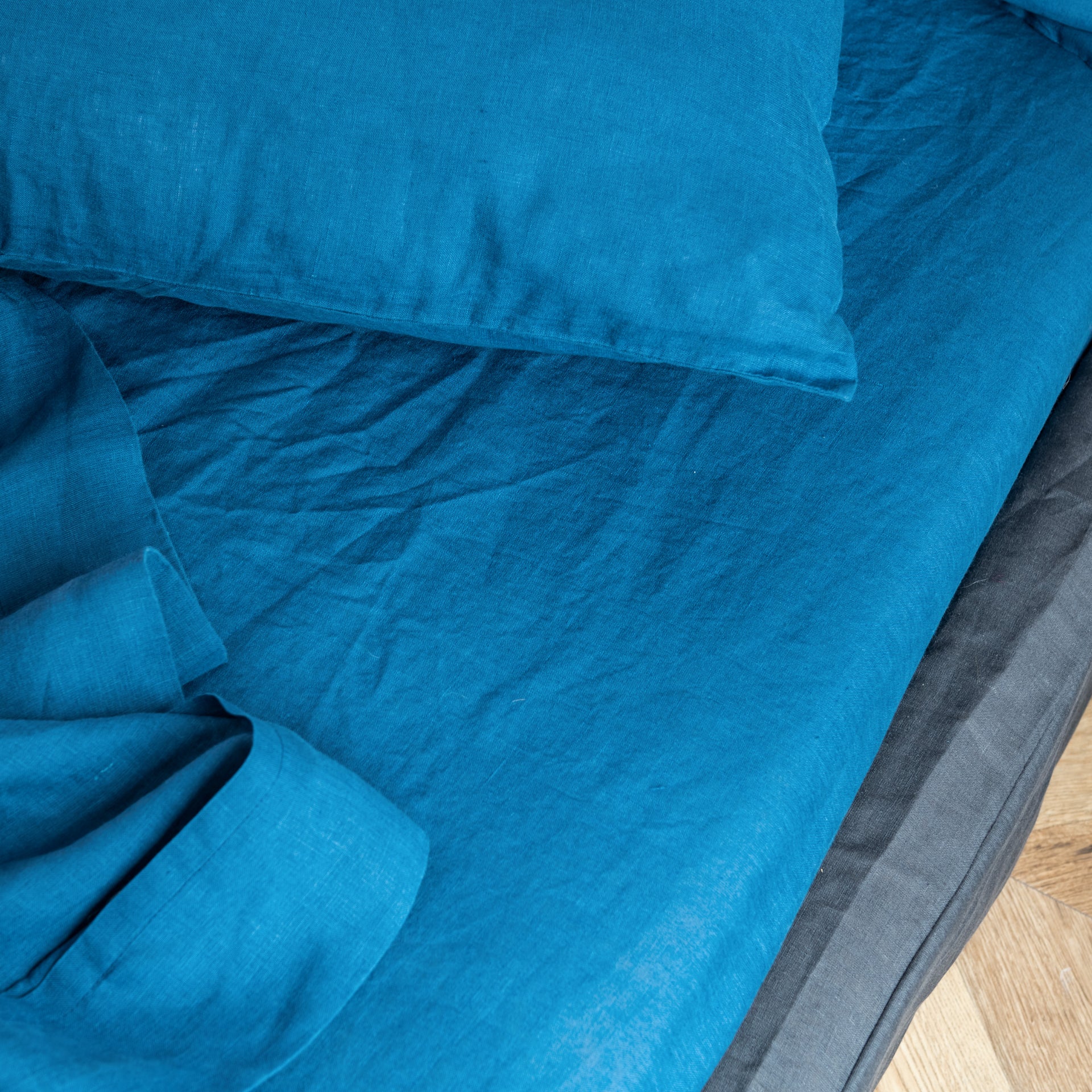 Blue Linen Bed Sheets