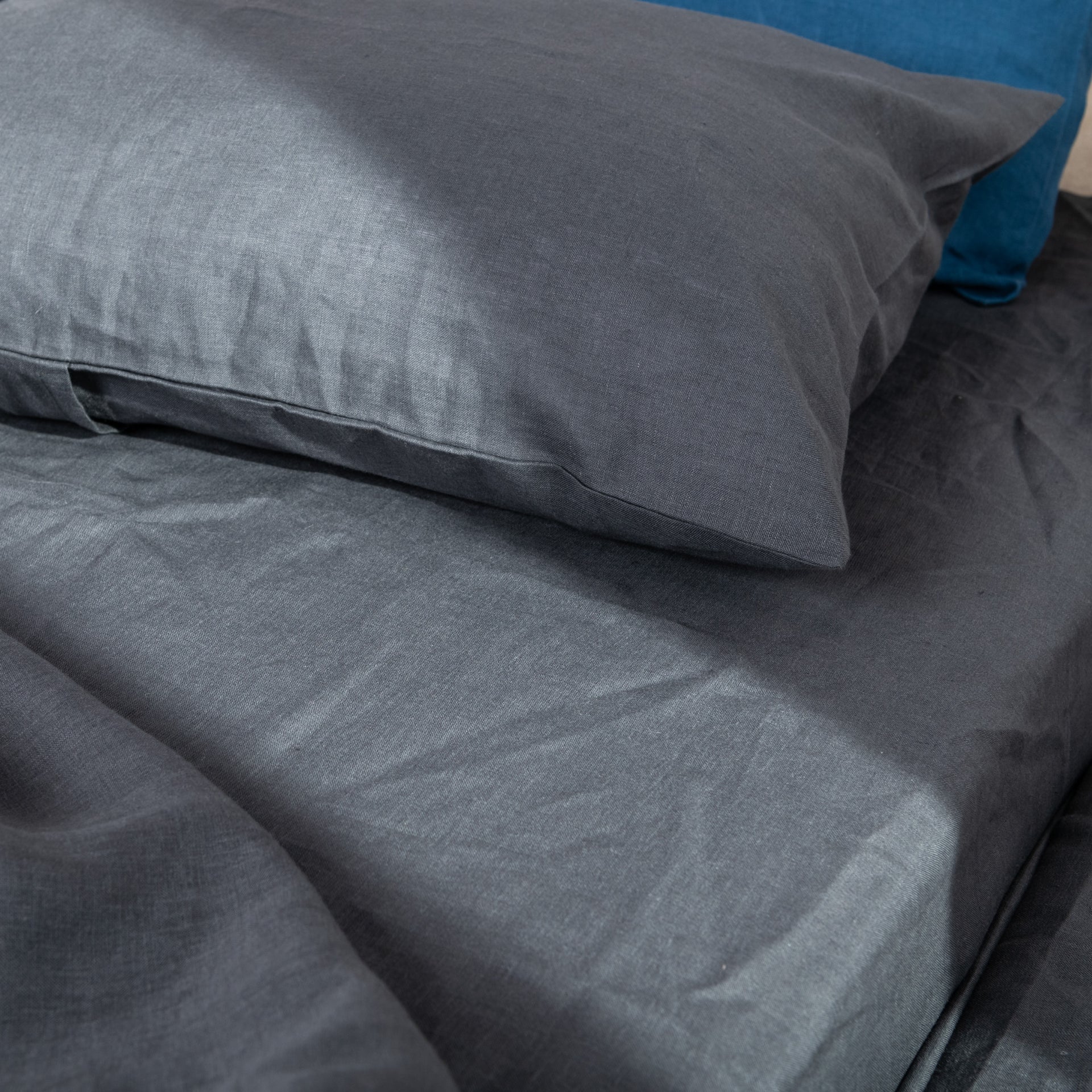 Grey Linen Pillowcase