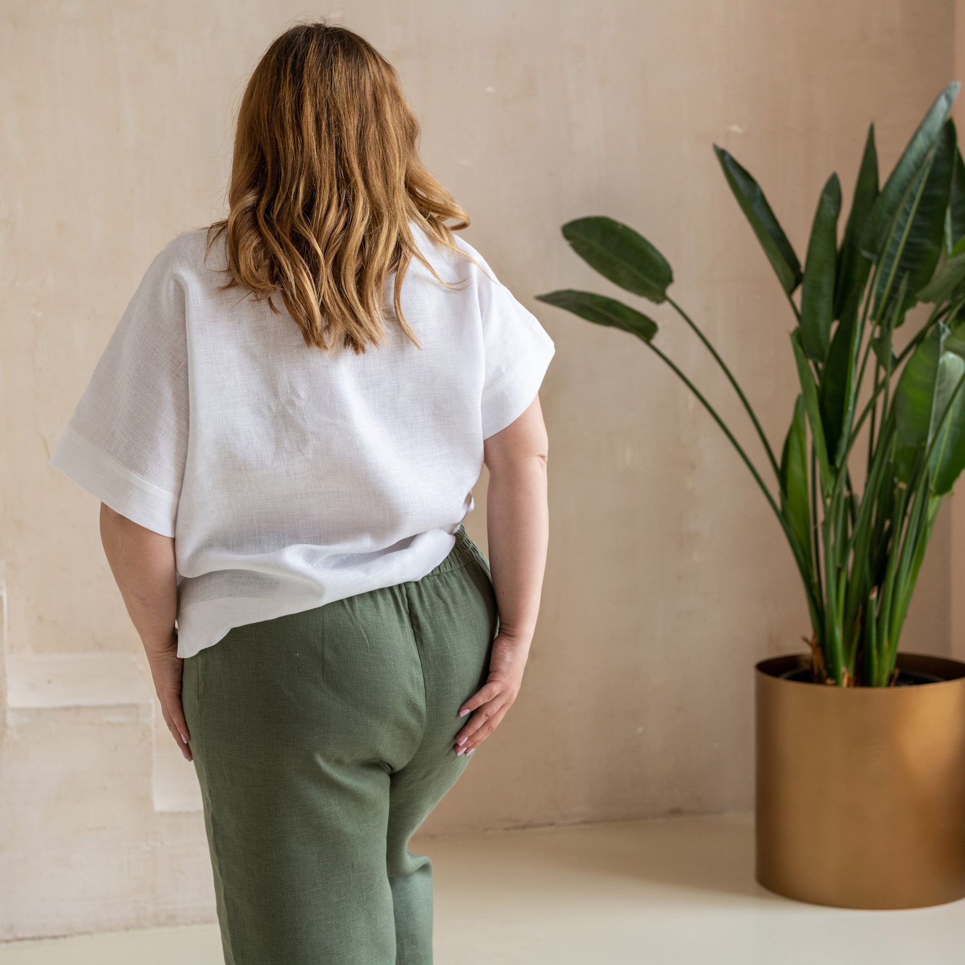 High Rise Linen Wide-Leg Pants