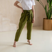 High-Waisted Linen Pants