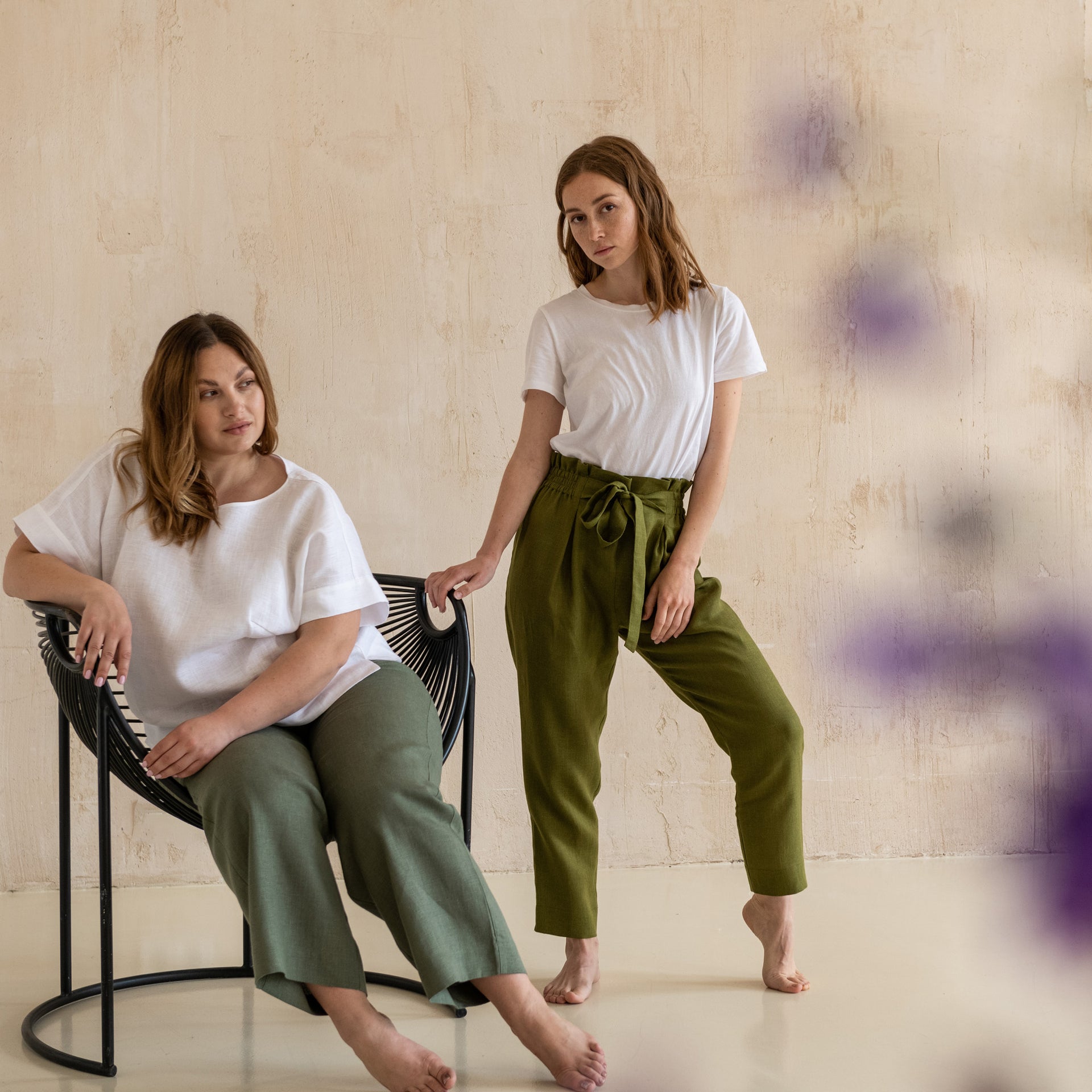 High Rise Linen Wide-Leg Pants