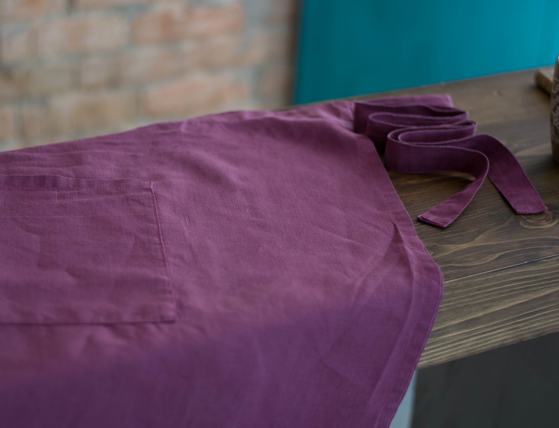 Long Linen Half Apron