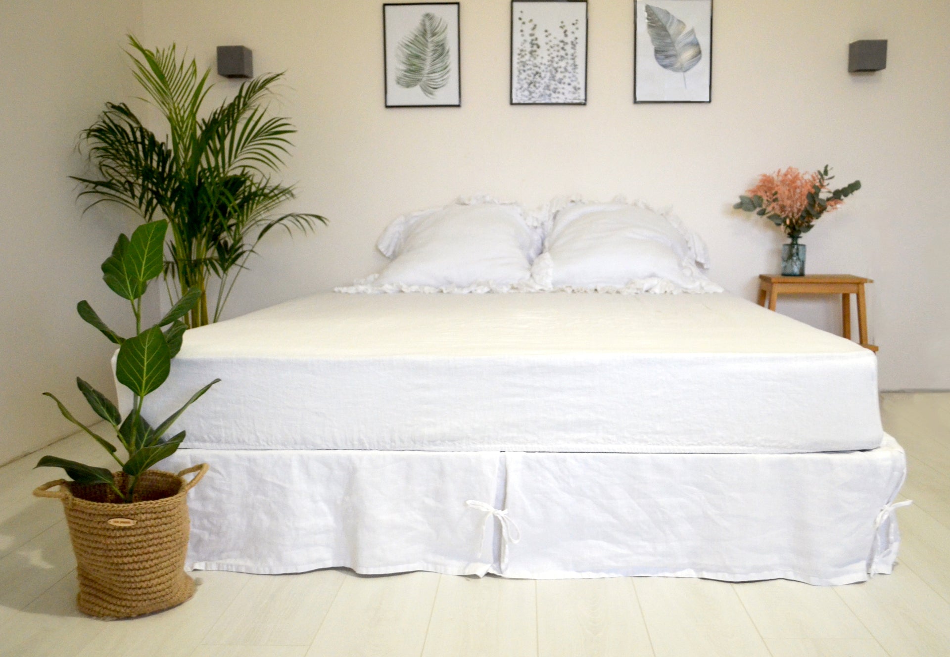 Ruffled Linen Duvet Cover