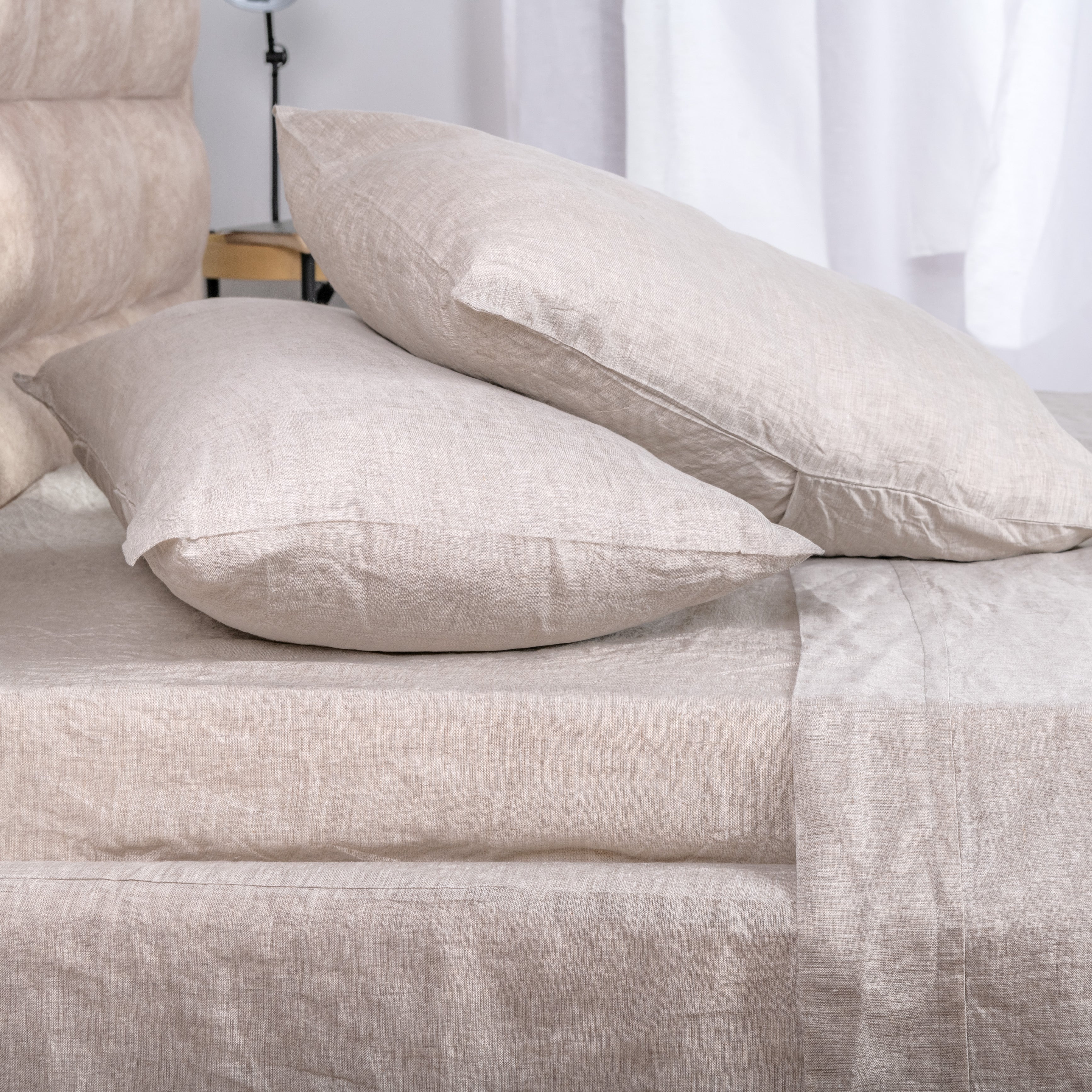 TOSMO 100% Linen Pillowcase Set Of 2 - Standard Size 20x26, Stone Washed & Envelope Closure - View #10