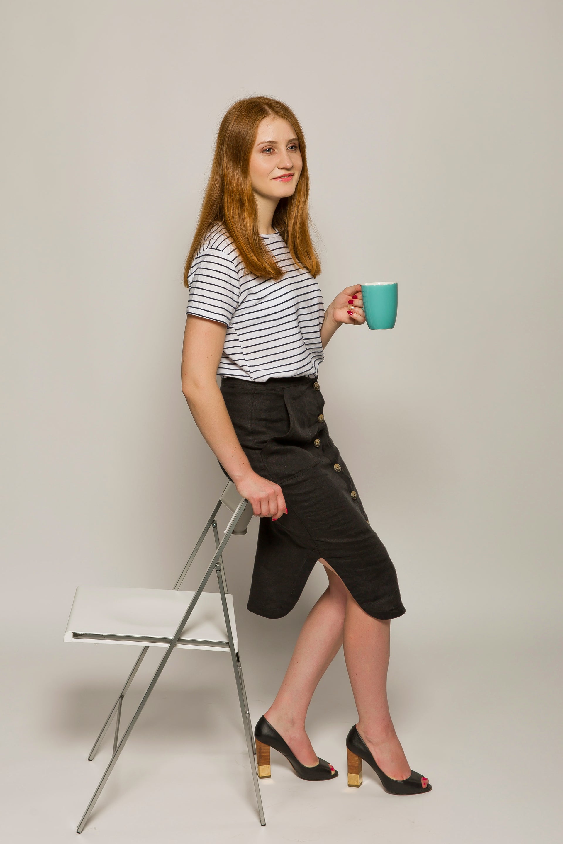 Linen Pencil Skirt 