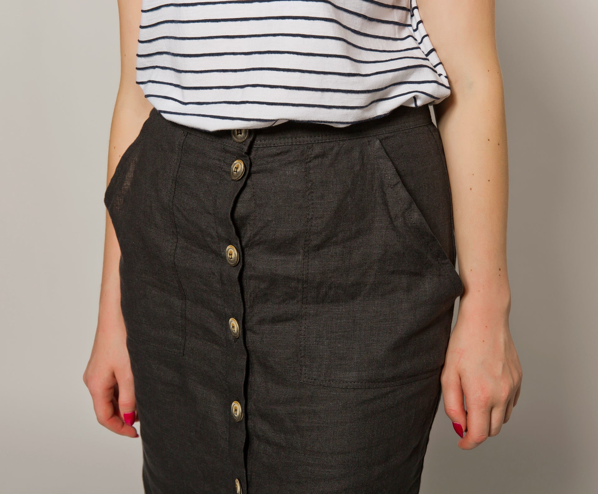 Linen Pencil Skirt 