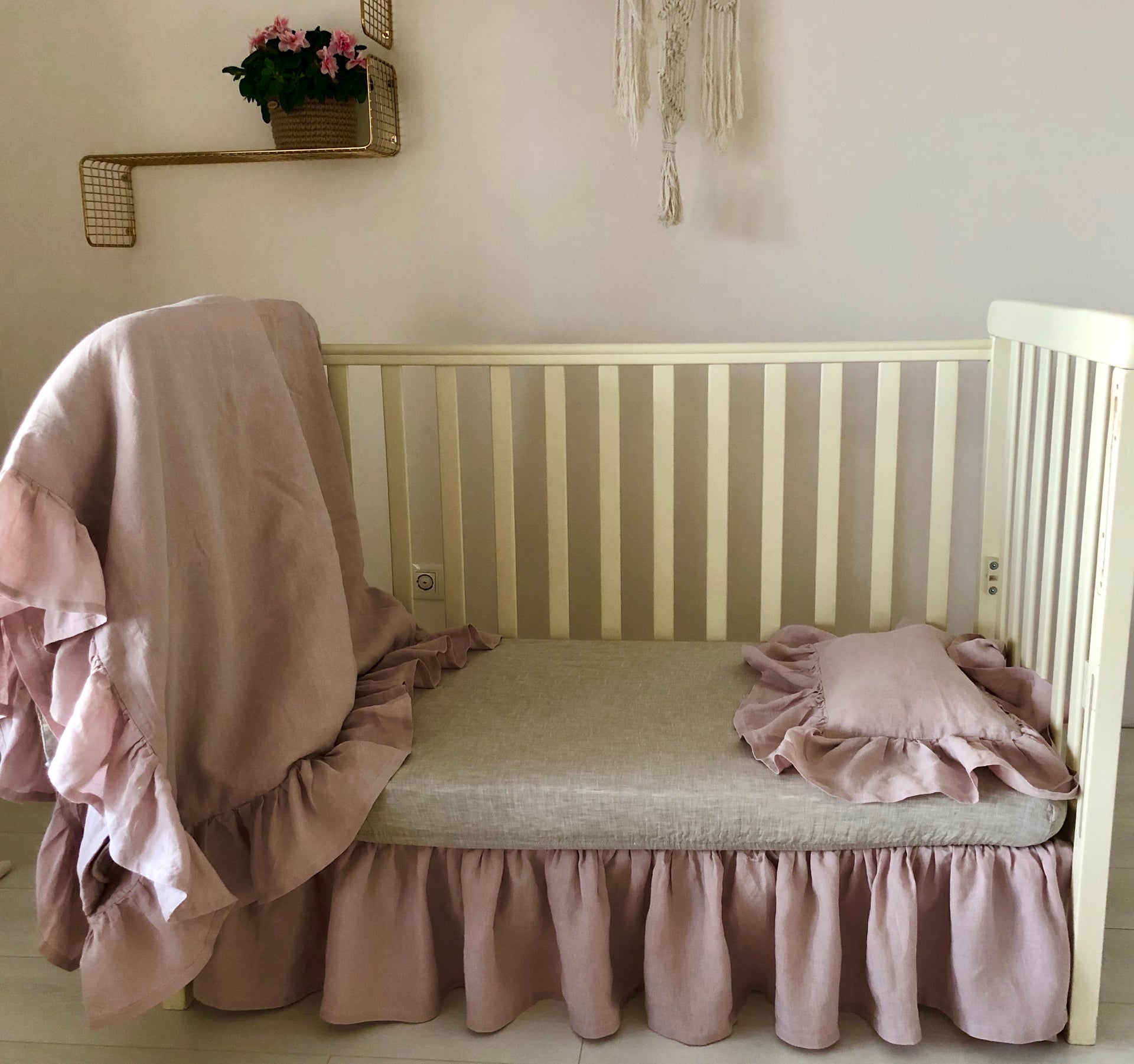 Flax Linen Crib Skirt