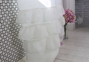 Curtain with Ruffles in White