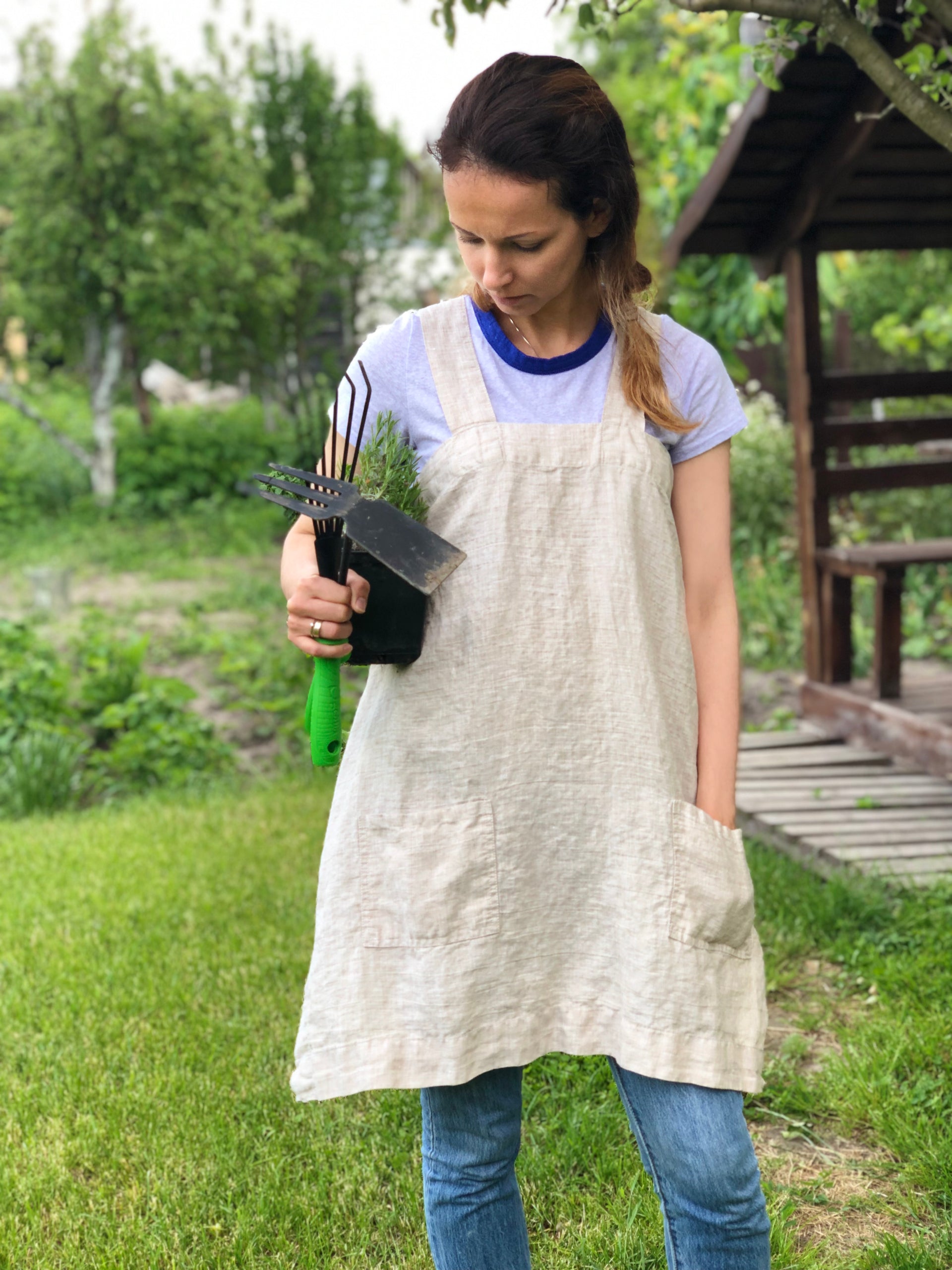 Linen Gardening Apron 