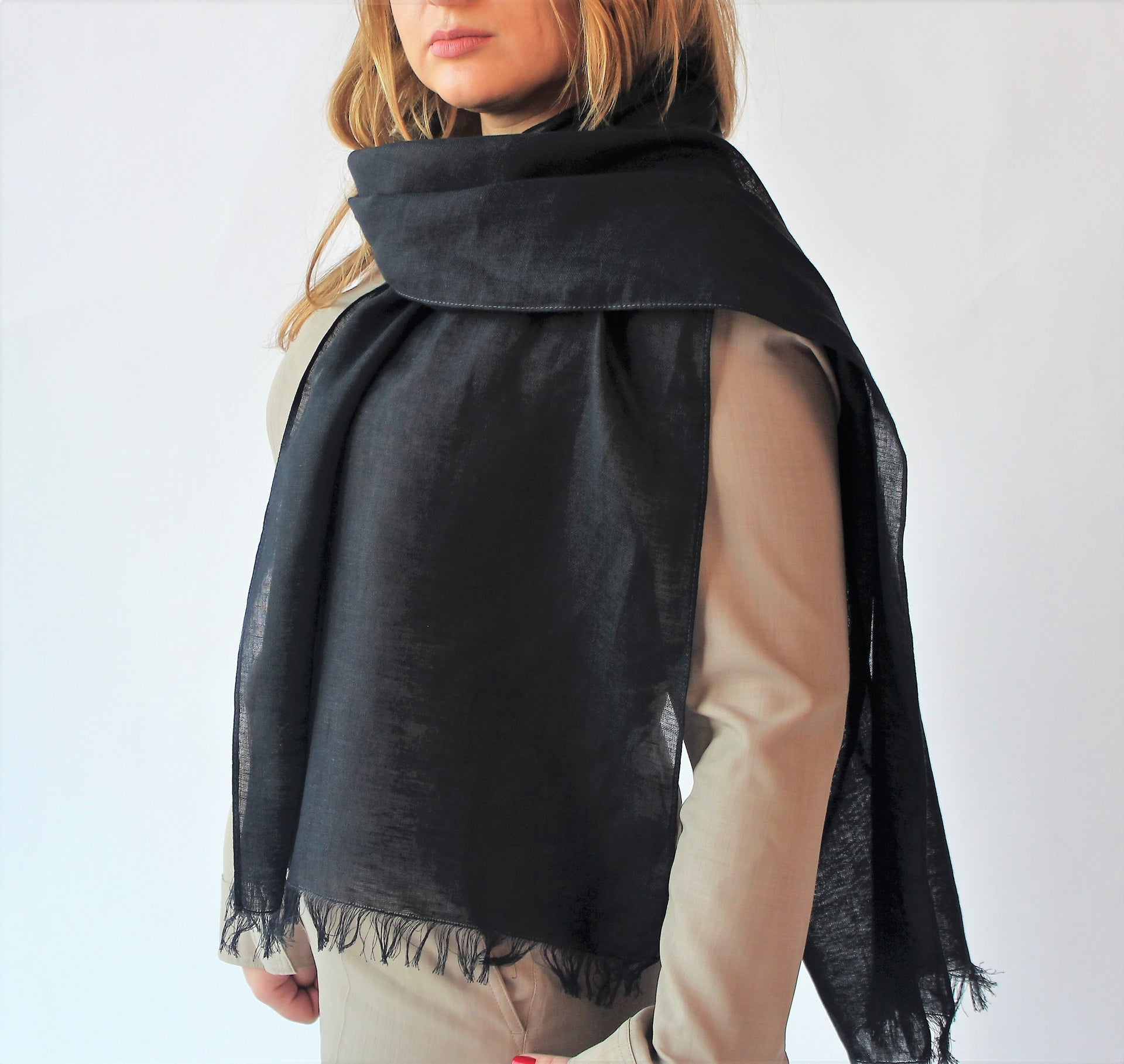 Flax Linen Scarf Wrap Shawl