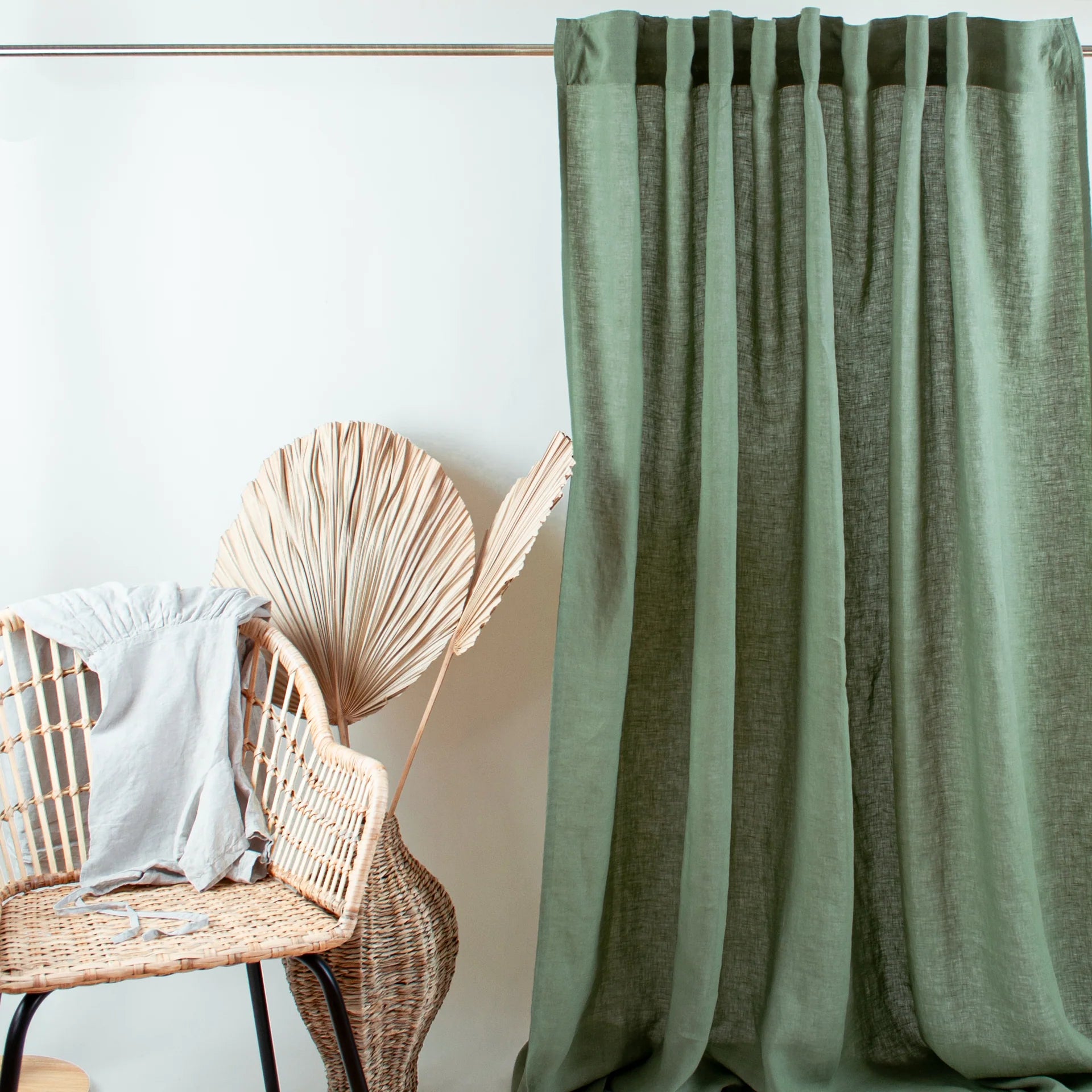 Green Linen Curtains