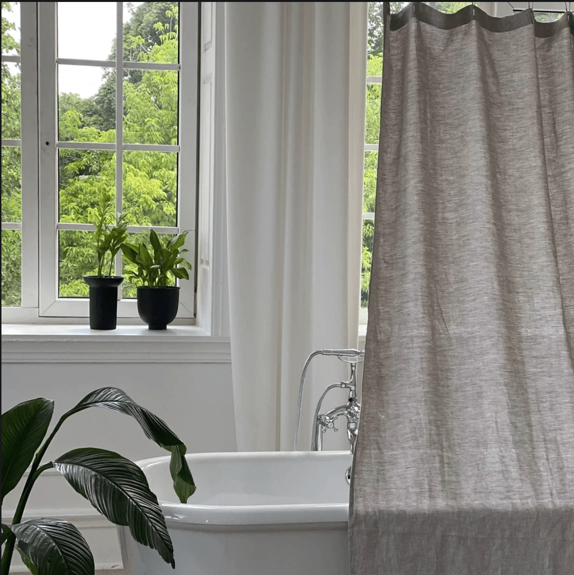 linen shower curtain