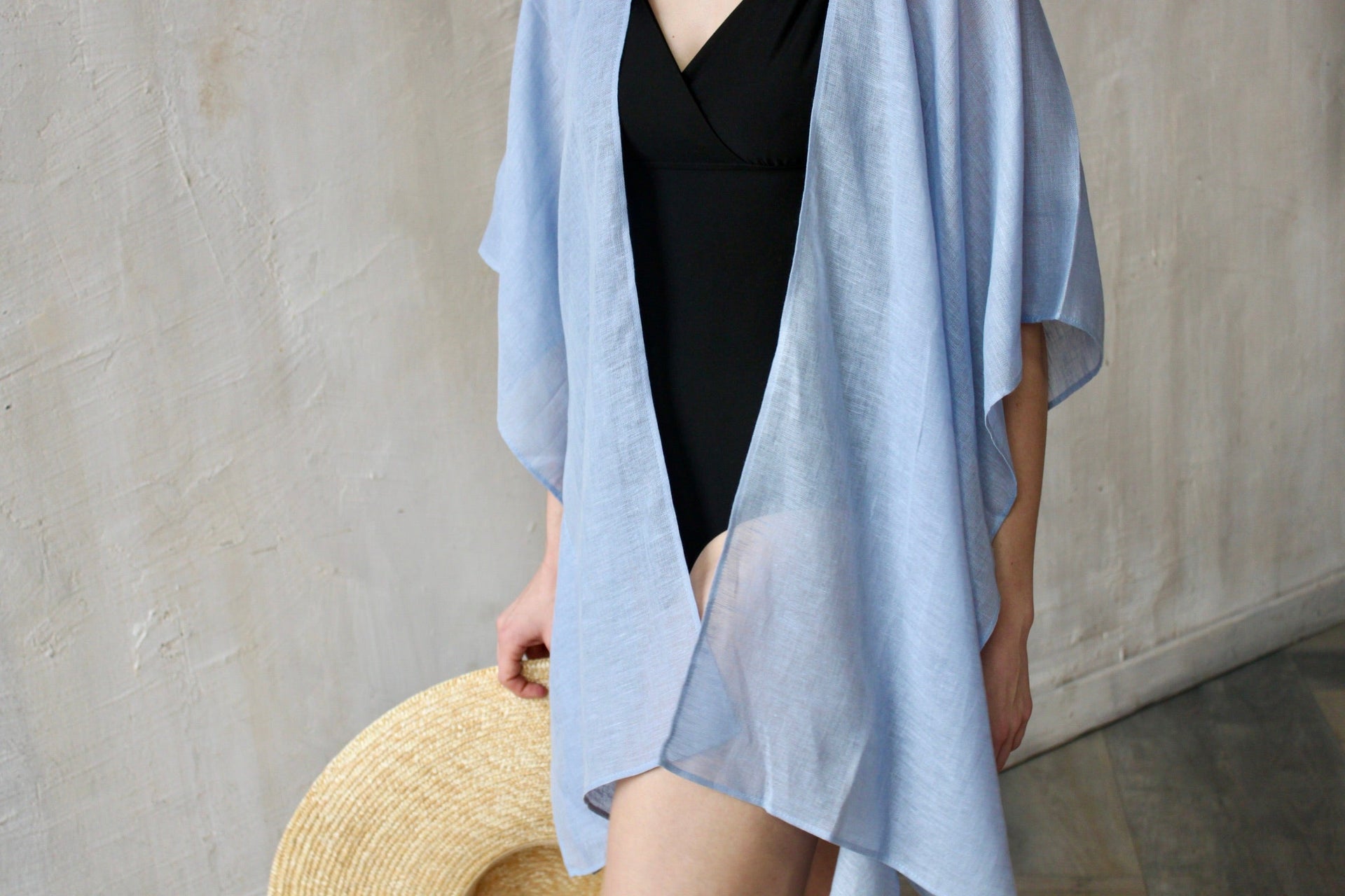 Blue Linen Kimono