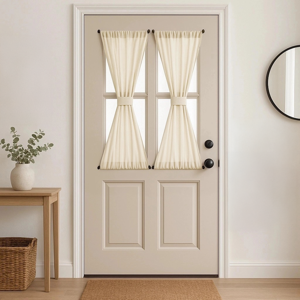 Cream Half French Door Curtains