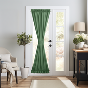 Forest Green Linen French Door Curtain With Blackout Lining
