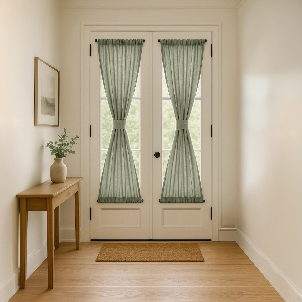 Asparagus long french door curtains