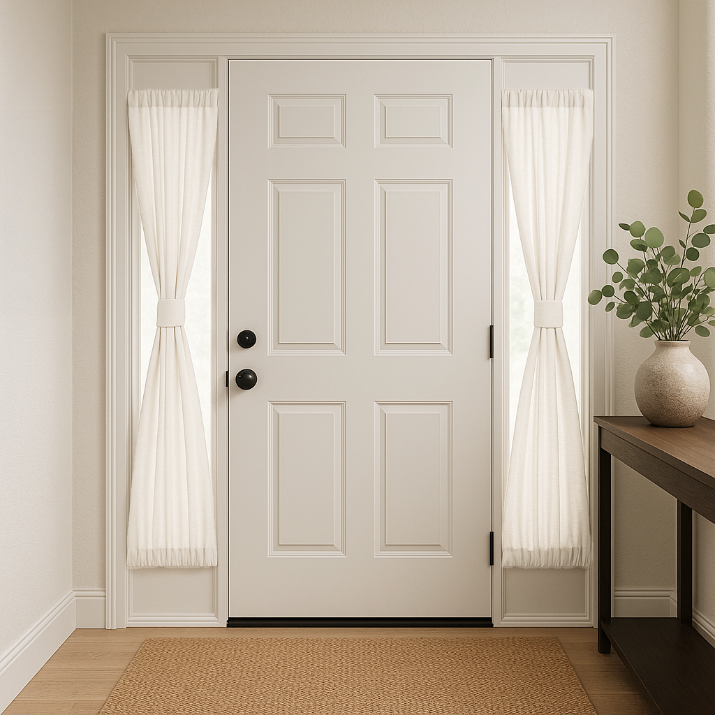 Heavy weight off-white sidelight curtains