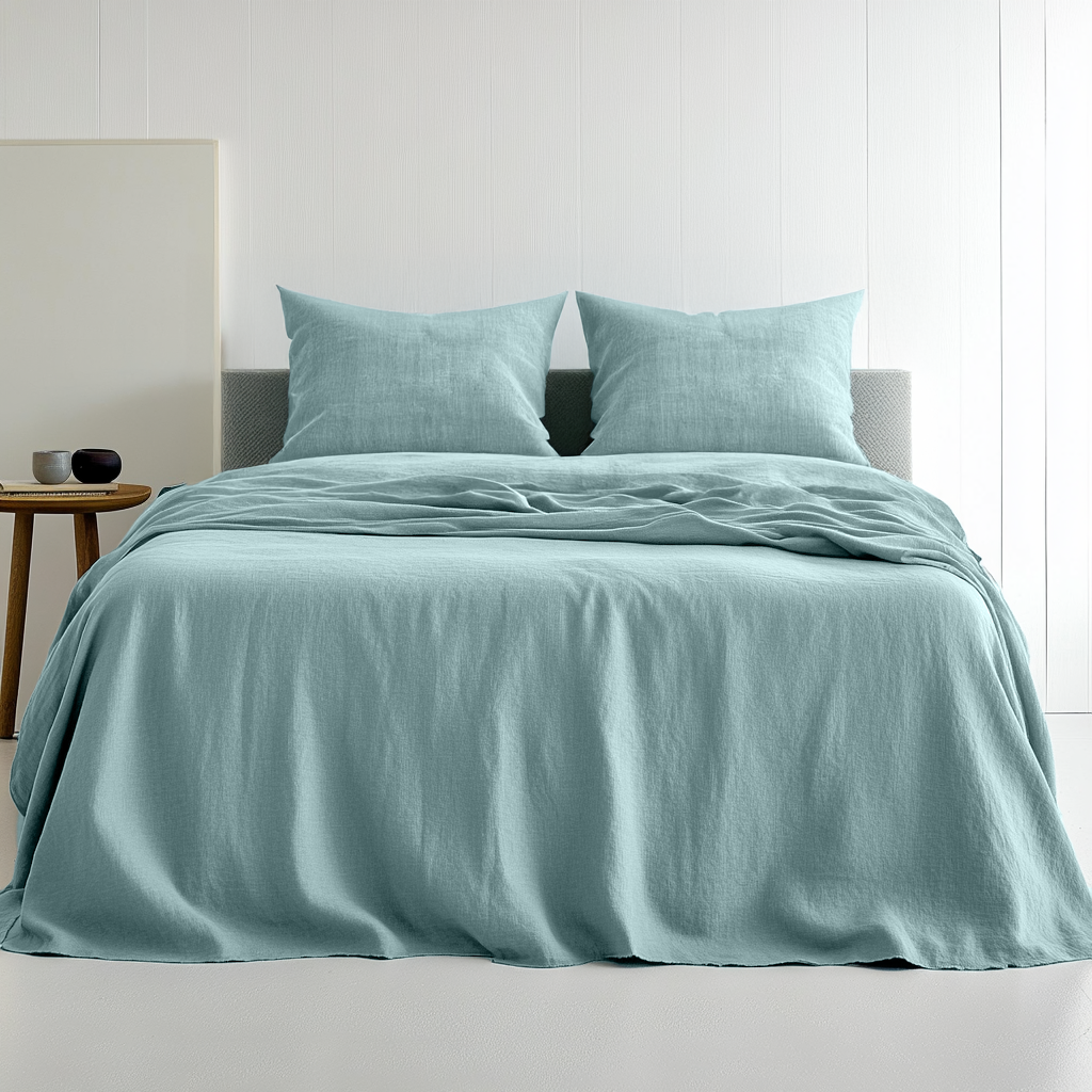 Aquamarine Blue Linen Sheet Set