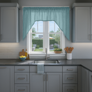 Aquamarine Blue Linen Swag Valance Curtain