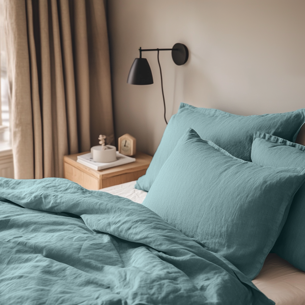 Aquamarine Linen Duvet Cover
