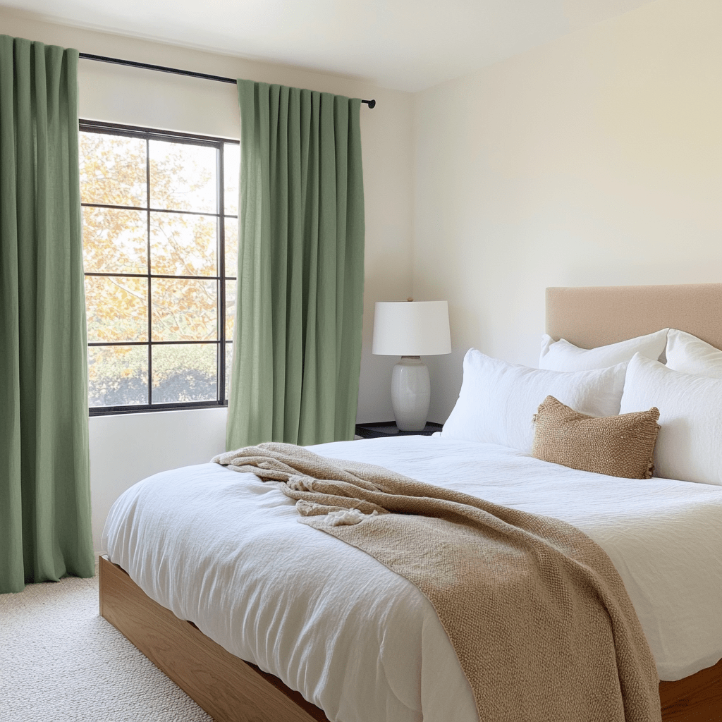 3H Linen Bedroom Curtains - Thumbnail 2