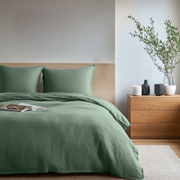 Asparagus Green Linen Duvet 
Cover Set